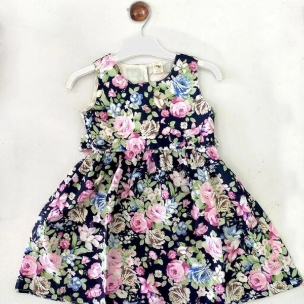Kids Printed Casual Fit and Flare Dress - 1-2 years