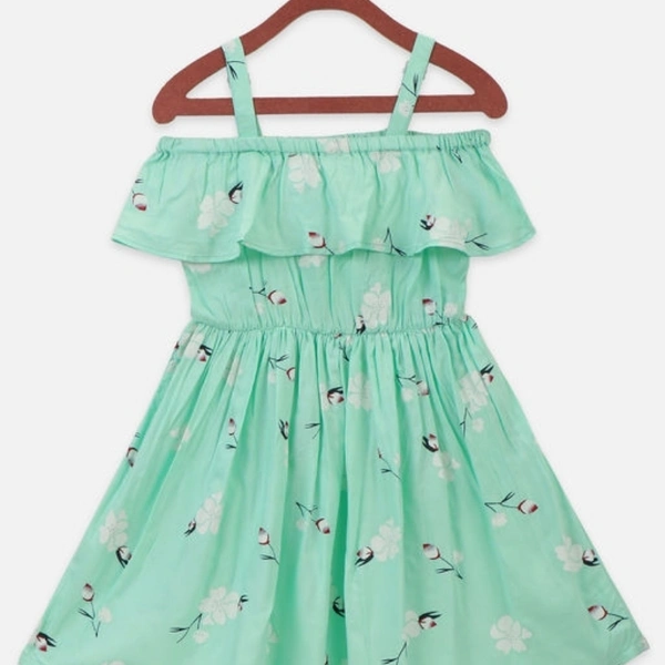 Sky Blue Off Shoulder Flared Dress - 13-14 years