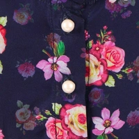 Blue Pink floral Tulle Dress - 5-6 years