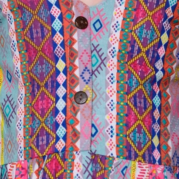 Neon Pink Stripe Low-High Boho Dress - 2-3 years