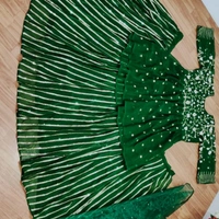 GREEN Embroidered Attractive Party Wear Lehenga