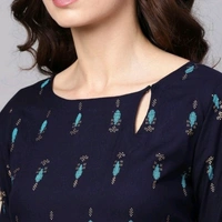 Women Rayon Printed Short Kurti With Palazzos - L