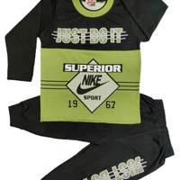 Stylus Kid's Clothing Sets/ Night Dress/ Night Suits - Green, 3-4 years