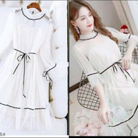 Comfy Modern Women Dresses - White, S