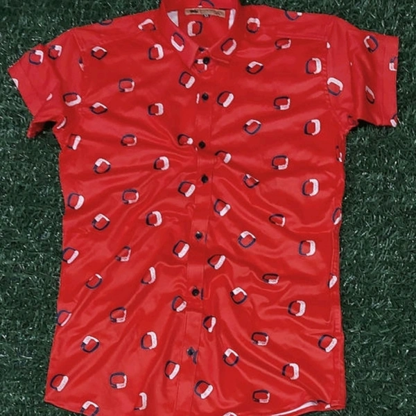 Lycra trend printed half sleeves shirt - White, XXL