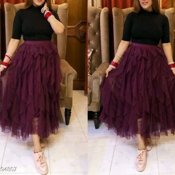 Fashionable Trendy Women Western Skirts - Wine, 26