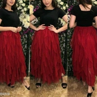 Fashionable Trendy Women Western Skirts - Wine, 26