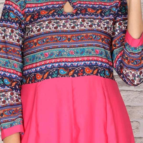 Women's Printed Crepe Anarkali Kurti - 4XL