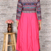 Women's Printed Crepe Anarkali Kurti - 4XL