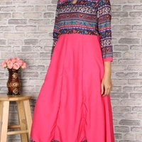 Women's Printed Crepe Anarkali Kurti - 4XL