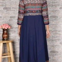 Women's Printed Crepe Anarkali Kurti - S