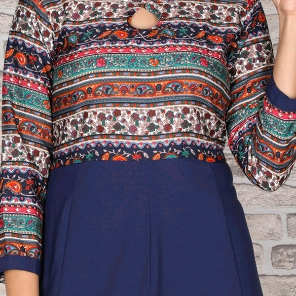 Women's Printed Crepe Anarkali Kurti - S