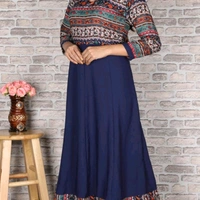 Women's Printed Crepe Anarkali Kurti - S