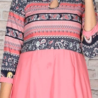Women's Printed Crepe Anarkali Kurti - 7XL