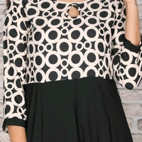 Women's Printed Crepe Anarkali Kurti - L