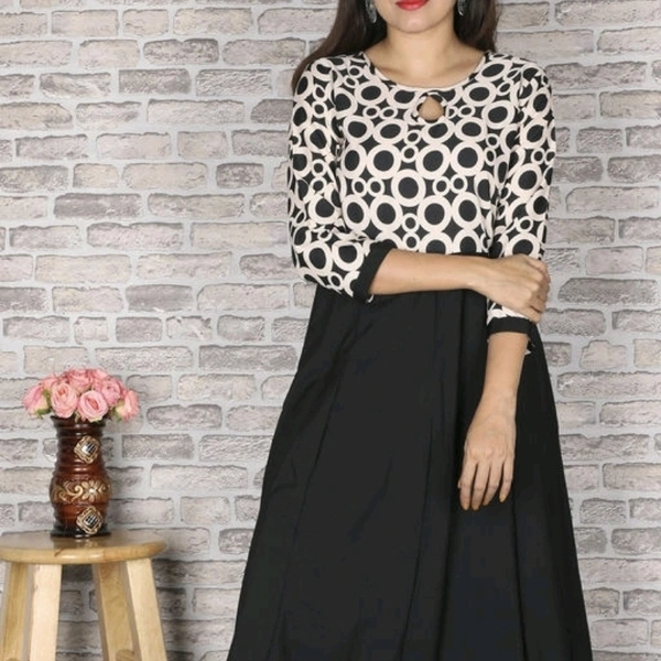 Women's Printed Crepe Anarkali Kurti - 6XL