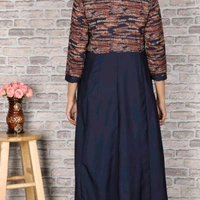Women's Printed Crepe Anarkali Kurti - L