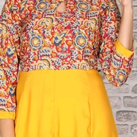 Women's Printed Crepe Anarkali Kurti - 4XL