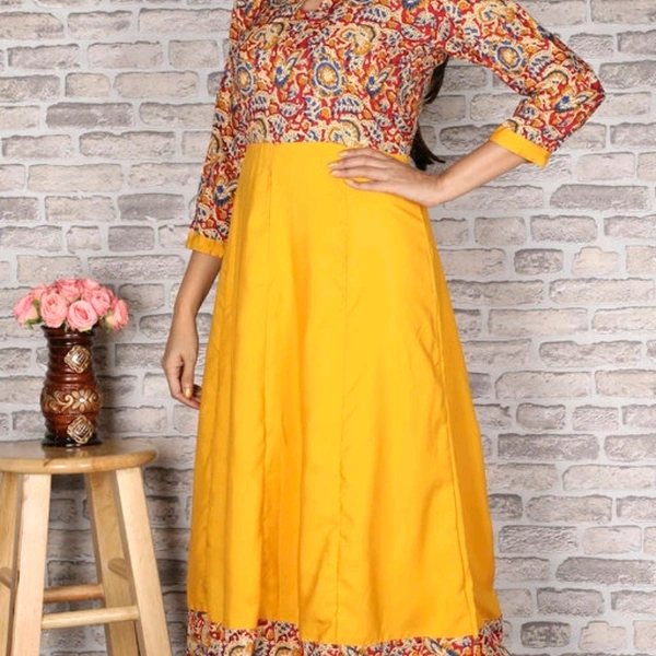 Women's Printed Crepe Anarkali Kurti - 4XL