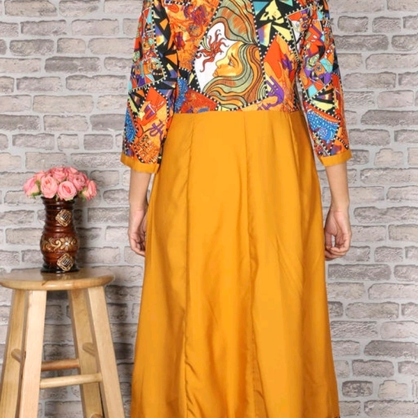 Women's Printed Crepe Anarkali Kurti - 4XL