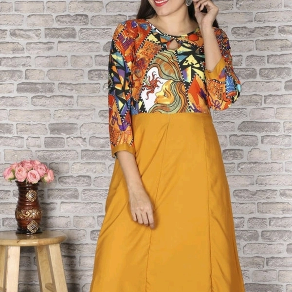 Women's Printed Crepe Anarkali Kurti - 4XL
