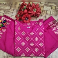 Women's Rayon Printed Kurta Set with Pants - XXL