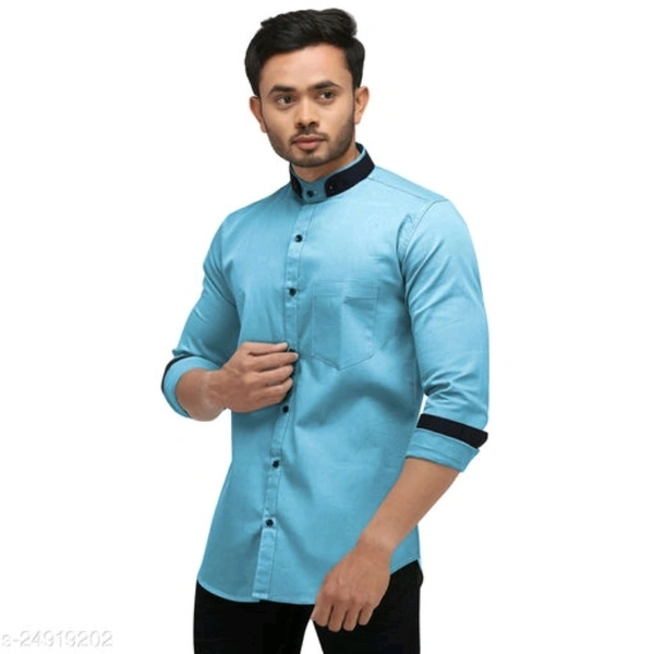 Classic Latest Men Shirts - Navy Blue, L
