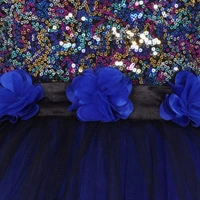 Toy Balloon Kids Blue Embroidered Embellished Knee Length Girls Party Wear Dress - 9-10 Years