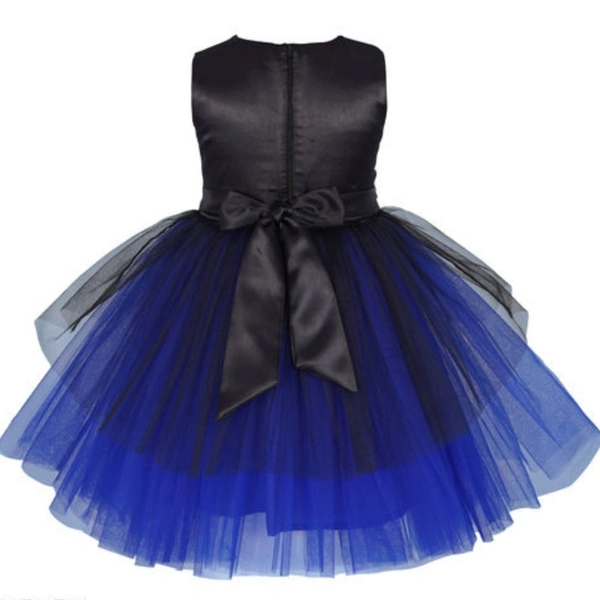 Toy Balloon Kids Blue Embroidered Embellished Knee Length Girls Party Wear Dress - 11-12 Years