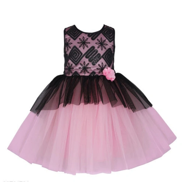Toy Balloon Kids  Embroidered Embellished Knee Length Girls Party Wear Dress - 7-8 Years