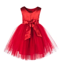 Toy Balloon Kids Red Flower Embroidered  Embellished Knee Length Girls Party Wear Dress - 3-4 Years