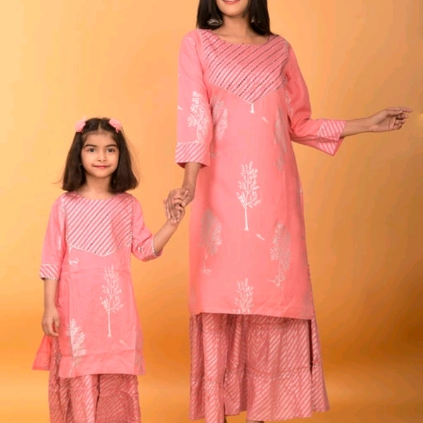 Mother&Daughter Rayon Kurta With Sharara Set From Nanci  - 10-11 Years, L