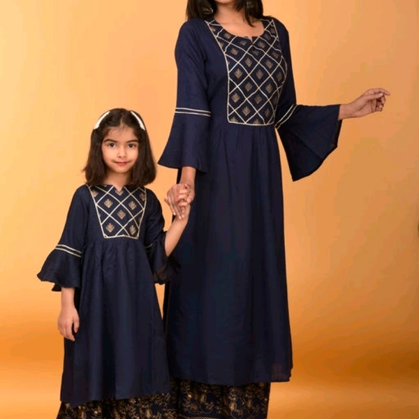 Mother&Daughter Rayon Kurta With Sharara Set From Nanci  - 13-14 Years, XXL