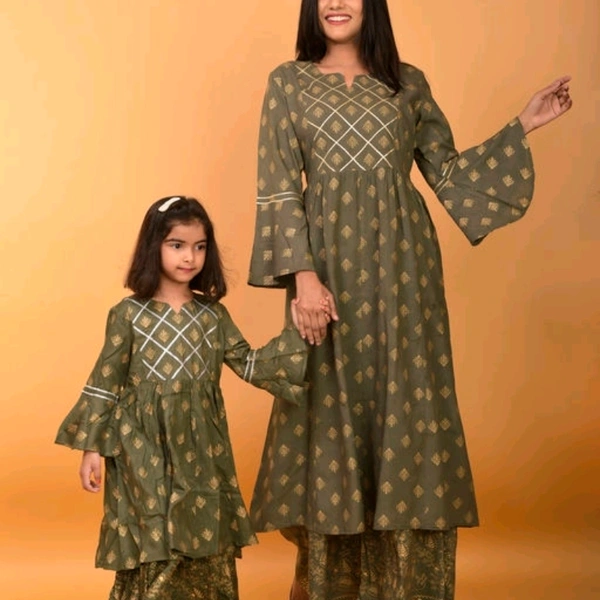 Mother&Daughter Rayon Kurta With Sharara Set From Nanci  - 12-13 Years, XL