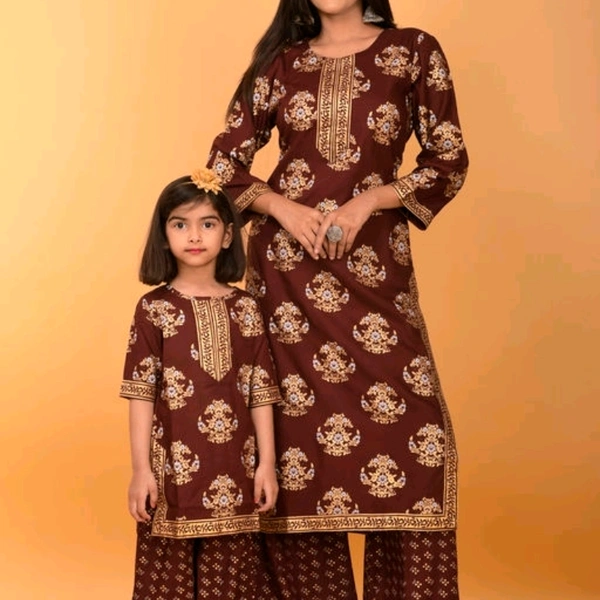 Mother&Daughter Rayon Kurta With Sharara Set From Nanci  - 9-10 Years , L