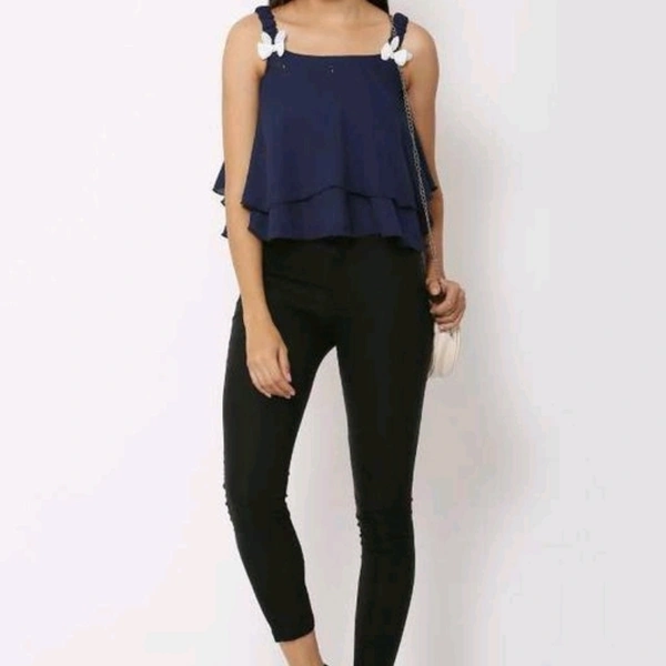 TIARA WORLD NEW SLEEVELESS SELF DESIGNED TOPS - Maroon, L