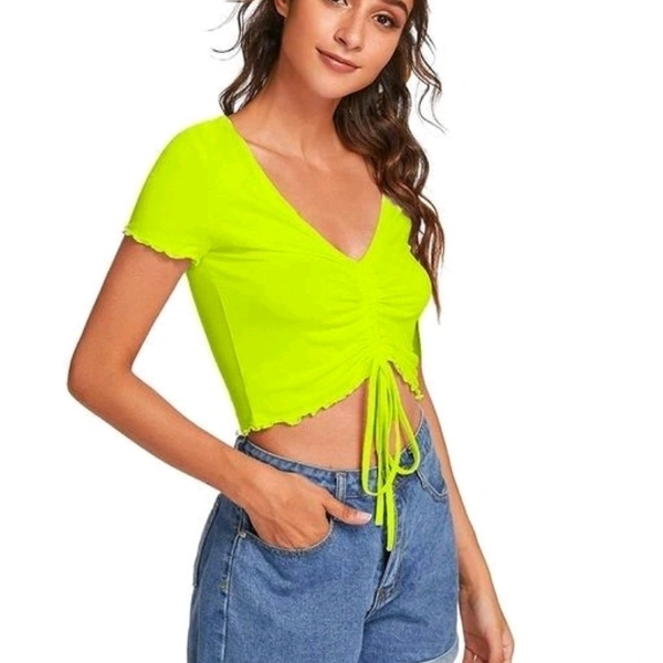 Pretty Latest Women Tops & Tunics - Yellow, M