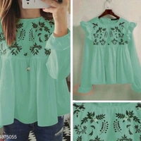 Fancy Feminine Women Tops & Tunics - Green, L