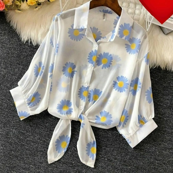 Sunflower print shirt - Blue