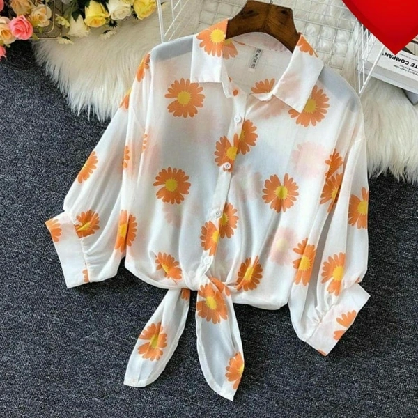 Sunflower print shirt - Orange