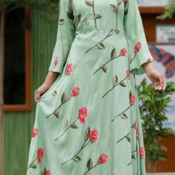 Women's Printed Rayon Kurtis - M