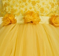Toy Balloon Kids Yellow Knee Length Girls Party Wear Dress - 2-3 years