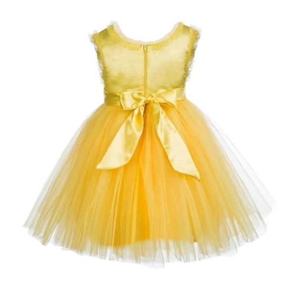Toy Balloon Kids Yellow Knee Length Girls Party Wear Dress - 7-8 years