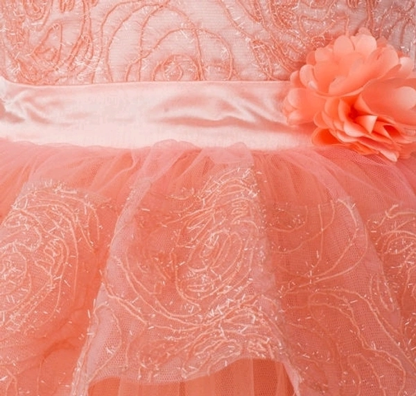 Toy Balloon Kids Peach High-Low Girls Party Wear Dress - 9-10 years
