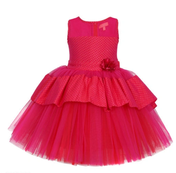  Toy Balloon Kids Pink High-Low Girls Party Wear Dress - 3-4 Years