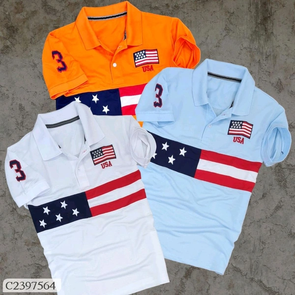Men's Cotton Matty Stripe Polo T. Shirt Pack Of 3 - Multi colour, M.L.XL.XXL