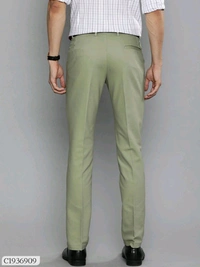 Lycra Blend Solid Regular Fit Men's Formal Trousers  - 28.30.32.34.36, Green