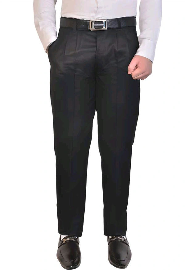 Cotton Solid Regular Fit Formal Trousers  - Black, 28.30.32.34.36.38