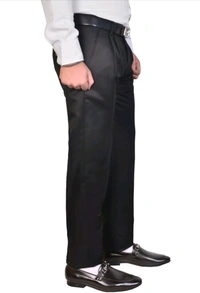Cotton Solid Regular Fit Formal Trousers  - Black, 28.30.32.34.36.38