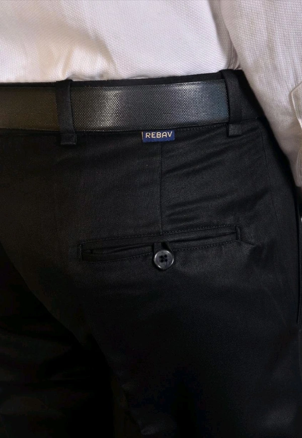 Cotton Solid Regular Fit Formal Trousers  - Black, 28.30.32.34.36.38